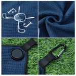 Personalised Golf Elements Monogram Magnetic Design Waffle Golf Towel with Name Initial and Hanging Clip Birthday Gift for Golf Players Lovers