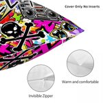 Personalised Dynamic Street Graffiti Art Soft Cushion Cover with Name Party Birthday Gift for Kids Graffiti Lovers