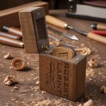 Personalised Note Guitar Design Wooden Guitar Picks Storage Box Set with 5 Picks and Name Birthday Gift for Musician Guitar Player