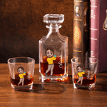 Personalisierte Golf Cartoon Charakter Whiskey Dekanter mit eingraviertem Namen Vatertag Geburtstag Geschenk für Männer Golfspieler
