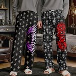 Personliga Punk Metal Rock Style Långa pyjamasbyxor med dragsko och namn Dagligt bruk Födelsedagspresent för kvinnor Män