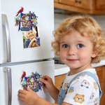 Personalizada Vidriera Estilo Arte Cardenal Máquina de Coser Acrílico Nevera Imán con Nombre Decoración para el Hogar Regalo conmemorativo para las mujeres