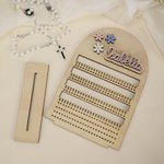 Organizador de Pendientes de Madera Personalizado con Nombre Decoración de Escritorio Regalo de Cumpleaños para Niñas Mujeres