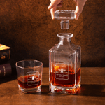 Personalized Four-Prism Whiskey Decanter with Name and Year Daily Use Father's Day Birthday Gift for Father Bartender