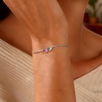 Personalised 1-7 Marquise Birthstones Adjustable Bracelet Dainty Jewellery Birthday Valentine's Day Anniversary Gift for Women