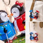 Personalisierte Kristall-Effekt küssender Pinguin Paar Schlüsselanhänger mit Namen Valentinstag Jahrestag Geschenk für Paar