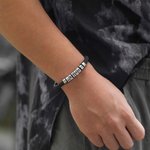 Personligt 1-8 pärlflätat läderarmband för män med namngravyr perfekt för fars dag födelsedag eller alla hjärtans dag present till honom