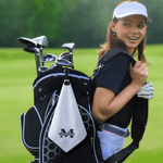 Personalised Golf Elements Monogram Magnetic Design Waffle Golf Towel with Name Initial and Hanging Clip Birthday Gift for Golf Players Lovers
