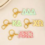 Personalized Multicolor Sorority Bowknot Flower Greek Letter Acrylic Keychain Initiation Ceremony Gift for Sorors | Callie × Affinity Licensing