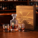 Personalisierte Golf Cartoon Charakter Whiskey Dekanter mit eingraviertem Namen Vatertag Geburtstag Geschenk für Männer Golfspieler