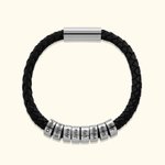 Personligt 1-8 pärlflätat läderarmband för män med namngravyr perfekt för fars dag födelsedag eller alla hjärtans dag present till honom