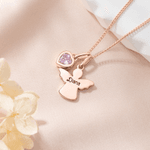 Personalizada Ángel de la Guarda Birthstone Collar con Nombre Dainty Joyería Día de la Madre Cumpleaños Regalo para Mujeres Familia Amigos