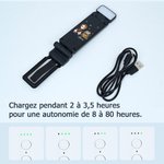 Lampe de lecture LED chargeable personnalisé avec nom et personnage - Pince réglable et rotative - Cadeau d'anniversaire pour amoureux de lecture