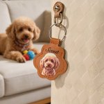Porte-clés gaufré en forme de patte personnalisé avec photo et nom - Cadeau d'anniversaire pour amoureux des animaux