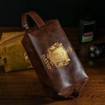 Trousse de toilette personnalisée en cuir PU avec initiale et nom Accessoires de voyage Cadeau d'anniversaire pour homme