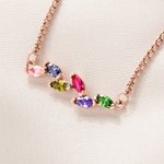 Personalised 1-7 Marquise Birthstones Adjustable Bracelet Dainty Jewellery Birthday Valentine's Day Anniversary Gift for Women