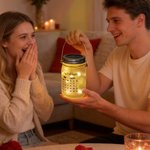 Henkilökohtainen pari Pinky Promise Light Up Mason Jar Night Light nimi kalenteri päivämäärä ja String valot Ystävänpäivä vuosipäivä lahjoja hänelle 5