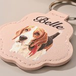 Porte-clés gaufré en forme de patte personnalisé avec photo et nom - Cadeau d'anniversaire pour amoureux des animaux