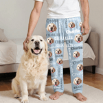 Personalised Multi-Colour Word Cloud Pet Face Photo Soft Pyjama Pants with Name Daily Wear Birthday Gift for Pet Lovers Friends