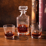 Personalized Four-Prism Whiskey Decanter with Name and Year Daily Use Father's Day Birthday Gift for Father Bartender