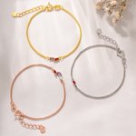 Personalised 1-7 Marquise Birthstones Adjustable Bracelet Dainty Jewellery Birthday Valentine's Day Anniversary Gift for Women