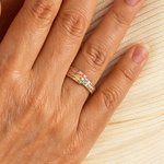 Personalized 1-8 Birthstones Ring with Engraved Name Dainty Women Jewellery Birthday Mother's Day Gift for Grandma Mom