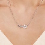 Collar Personalizado Flor de Nacimiento Exquisita Joyería con Nombre Cumpleaños Aniversario San Valentín Regalo para Mujer