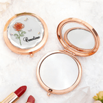 Personalisierte Schmetterling Kristall Geburt Blume gefaltet Make-up-Spiegel mit Namen täglichen Gebrauch Hochzeit Geschenk für Braut Brautjungfer