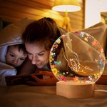 Personalized Holding Hands LED Night Light with Name and Wooden Base Room Decor Mother's Day Birthday Baby Shower Gift for Newborn New Mom