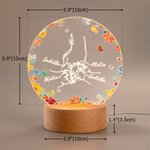 Personalized Holding Hands LED Night Light with Name and Wooden Base Room Decor Mother's Day Birthday Baby Shower Gift for Newborn New Mom