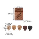 Personalised Note Guitar Design Wooden Guitar Picks Storage Box Set with 5 Picks and Name Birthday Gift for Musician Guitar Player