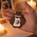 Porte-clés gaufré en forme de patte personnalisé avec photo et nom - Cadeau d'anniversaire pour amoureux des animaux