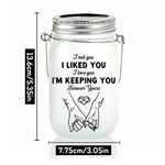 Henkilökohtainen pari Pinky Promise Light Up Mason Jar Night Light nimi kalenteri päivämäärä ja String valot Ystävänpäivä vuosipäivä lahjoja hänelle 11
