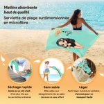 Serviette de plage en 65% coton personnalisée avec fleur de naissance personnage et nom - Linge doux séchage rapide - Cadeau de vacances pour femme