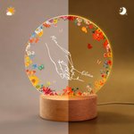 Personalized Holding Hands LED Night Light with Name and Wooden Base Room Decor Mother's Day Birthday Baby Shower Gift for Newborn New Mom