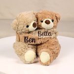 Personalisierte Bären Welpen mit Namen | Umarmende Kuscheltiere mit Lavendelduft | Jahrestag Geburtstag Valentinstag Geschenk für Kinder Freunde Paare