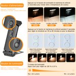 Pince Lumineux LED Rechargeable Personnalisé avec Fleur de Naissance et Nom Accessoire de Lecture Cadeau d'Anniversaire pour Amoureux de Lecture