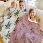 Personalizzato Cute Easter Bunny Coperta morbida con nome Home Decor Regalo di Pasqua per la famiglia bambini