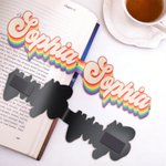 Segnalibro magnetico personalizzato a strisce colorate in stile retrò con nome Accessori per la lettura Regalo di compleanno per topi di biblioteca