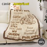 Personalized Long-Tailed Couple Marsupilami Soft Tassel Throw Blanket with Name Valentine's Day Anniversary Gift for Couple | Callie × Marsupilami®