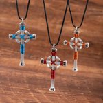 Personalizada herradura de uñas Celtic Cross collar con la inicial Industrial religioso colgante de la fe de la vendimia de regalo para los hombres marido