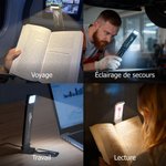 Pince Lumineux LED Rechargeable Personnalisé avec Fleur de Naissance et Nom Accessoire de Lecture Cadeau d'Anniversaire pour Amoureux de Lecture