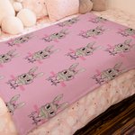 Personalizzato Cute Easter Bunny Coperta morbida con nome Home Decor Regalo di Pasqua per la famiglia bambini