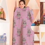 Personalizzato Cute Easter Bunny Coperta morbida con nome Home Decor Regalo di Pasqua per la famiglia bambini