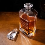 Personalized Pour Lines Name Hexagonal Decanter 2 Whiskey Glasses Set with Wooden Storage Box Birthday Anniversary Gift for Men Whiskey Lovers