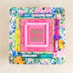 Personlig blomsterdesignet vinmonogram Neopren Mahjong-matte med oppbevaringspose Bursdagsgave til Mahjong-elskere