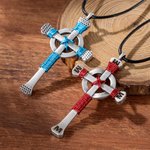 Personalizada herradura de uñas Celtic Cross collar con la inicial Industrial religioso colgante de la fe de la vendimia de regalo para los hombres marido
