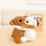 Personalisierte Bären Welpen mit Namen | Umarmende Kuscheltiere mit Lavendelduft | Jahrestag Geburtstag Valentinstag Geschenk für Kinder Freunde Paare
