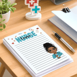 Personalised Stethoscope Cartoon Doctor Nurse 40/80 Pages Notepad with Occupation and Name Nurse Week Appreciation Gift for Doctor Nurse Medical Staff
