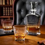 Personalized Pour Lines Name Hexagonal Decanter 2 Whiskey Glasses Set with Wooden Storage Box Birthday Anniversary Gift for Men Whiskey Lovers